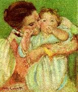 Mary Cassatt moder och barn painting
